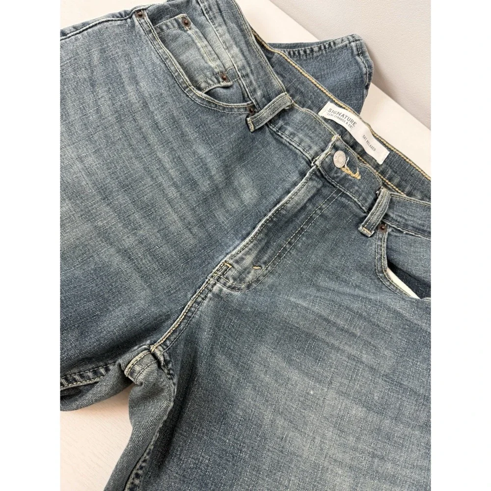 Mens Signature By Levi Strauss & Co. Blue Denim Jeans S61 Relaxed Fit Size 34x32